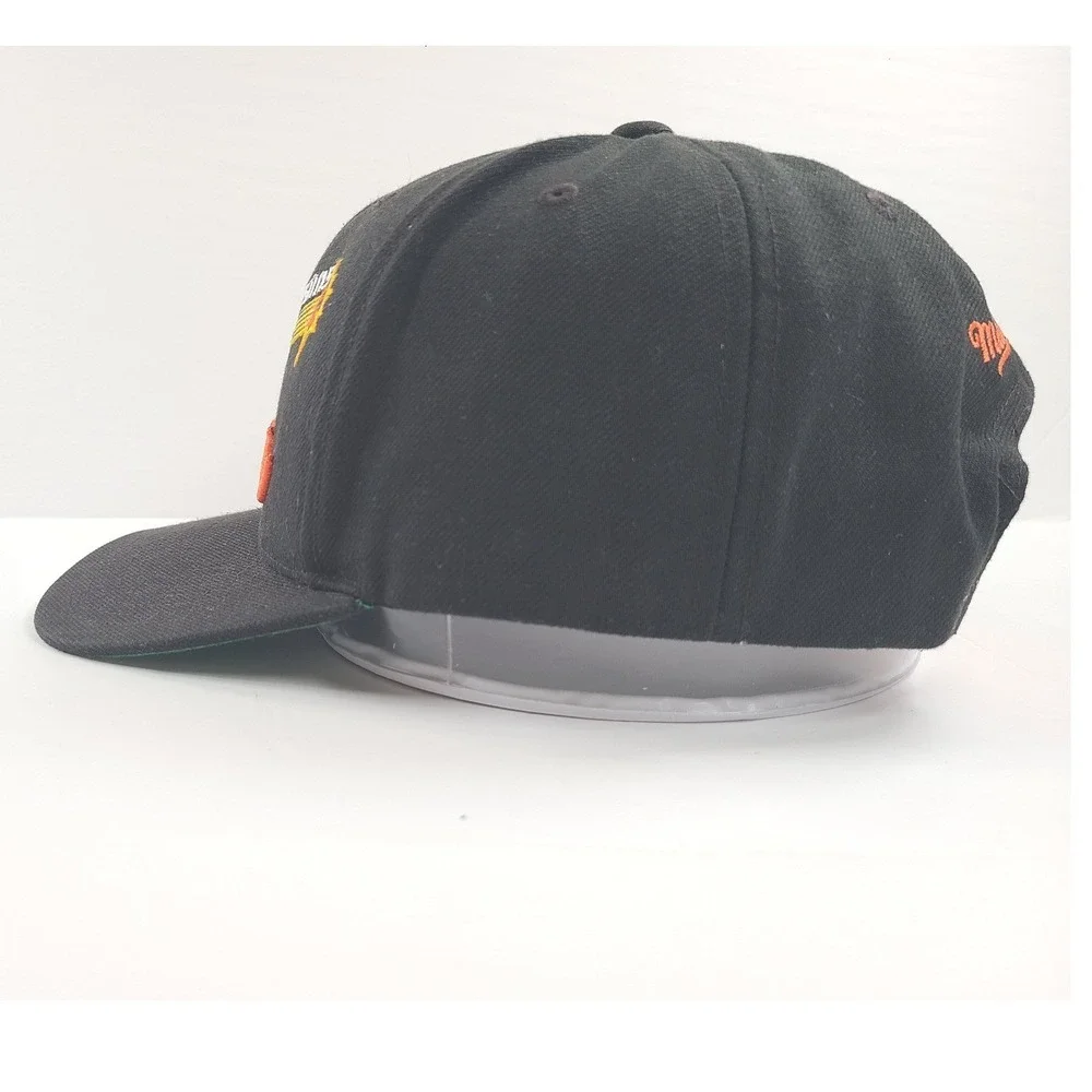 Mitchell & Ness Phoenix Suns Snapback Hat Black‎ Orange Script Logo Mens Cap NBA